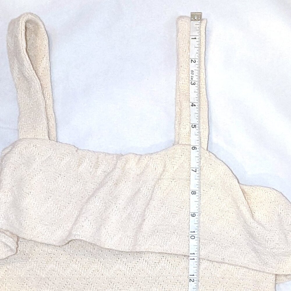 Madewell | Crochet Ruffle Cotton Tank Top in Cream | Size Small - Picture 10 of 11